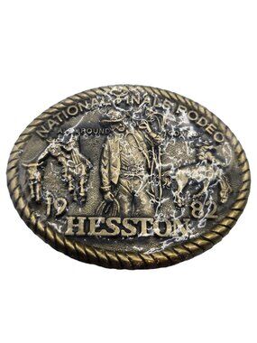1982 NFR Rodeo Belt Buckle Hesston NOS National Finals All Around Cowboy